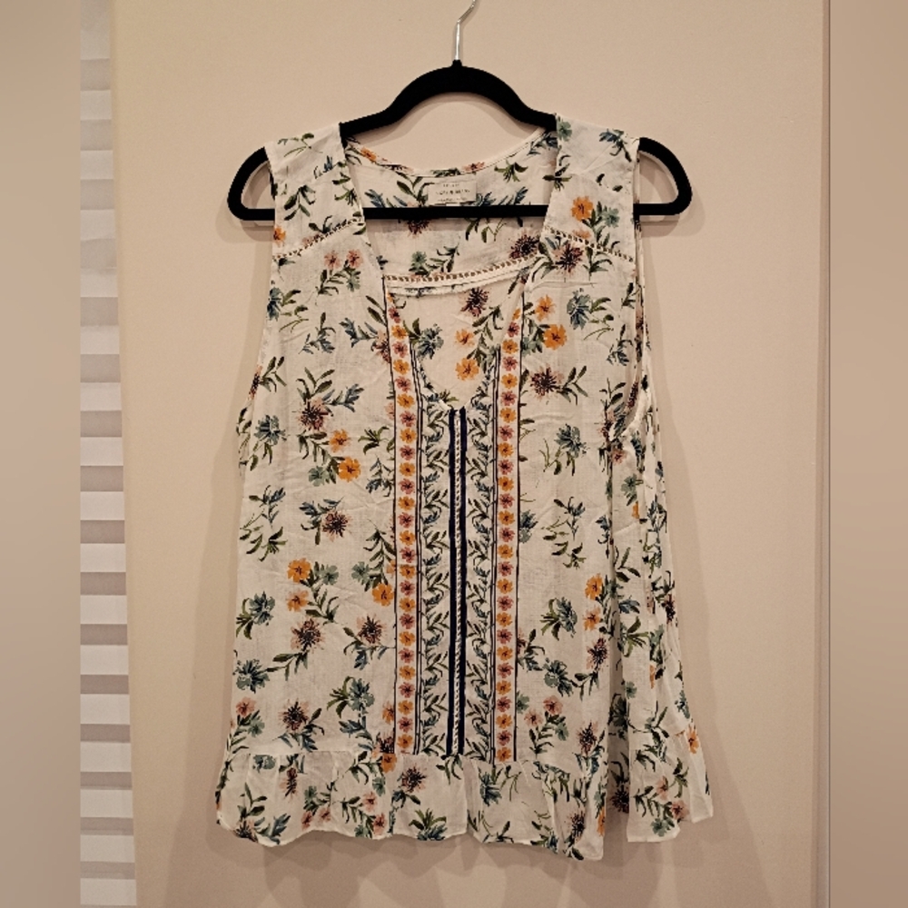 Lucky Brand Floral Sleeveless Top (XL)